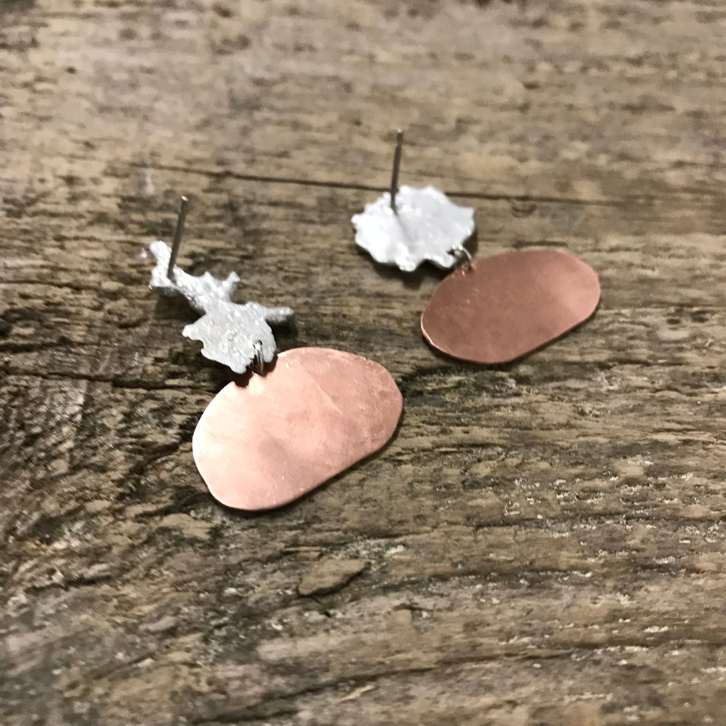 frosted irregular splat earrings