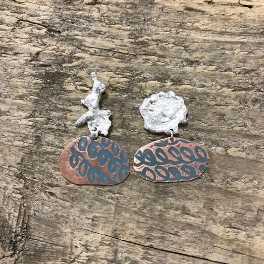 frosted irregular splat earrings