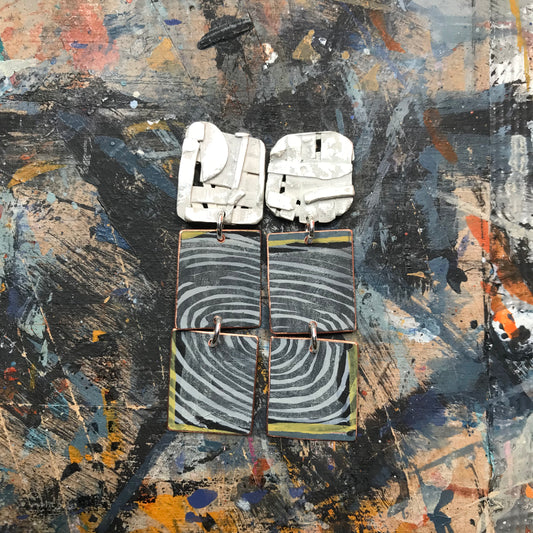 the concentric & collaged ON THE CUSP earrings